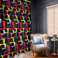 Haiti Map Camouflage Colorful Window Curtain - Wonder Print Shop