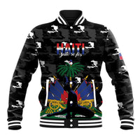 Personalized Haiti Map Camouflage Baseball Jacket Unique Style - Wonder Print Shop
