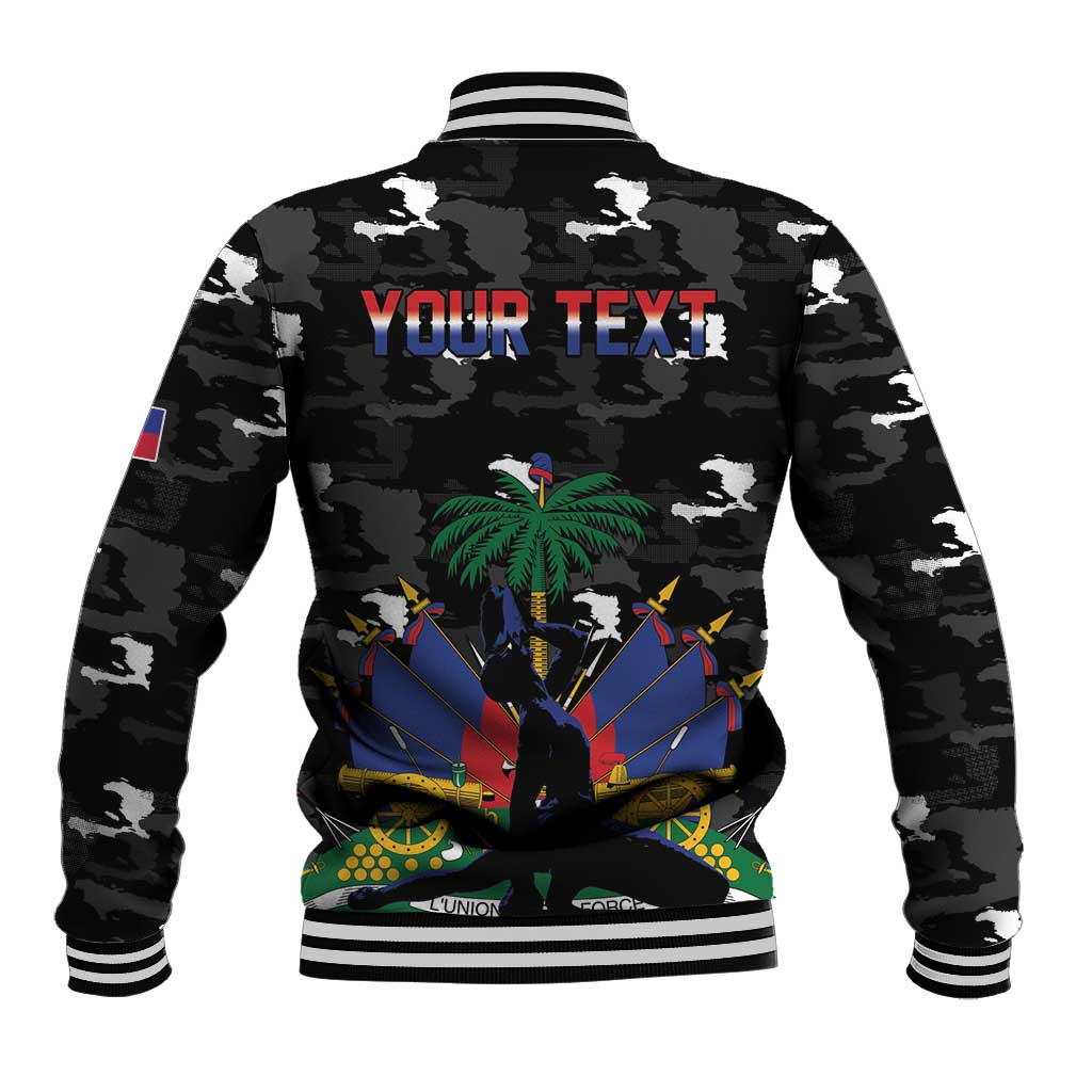 Personalized Haiti Map Camouflage Baseball Jacket Unique Style - Wonder Print Shop