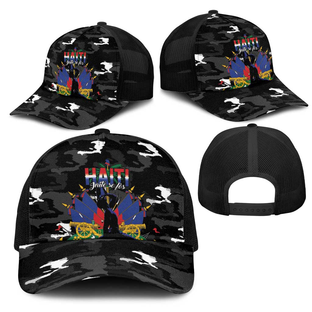 Haiti Map Camouflage Baseball Net Cap Unique Style - Wonder Print Shop