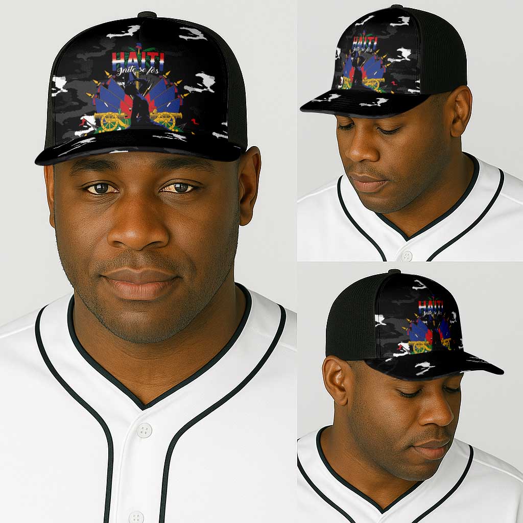 Haiti Map Camouflage Baseball Net Cap Unique Style - Wonder Print Shop
