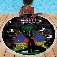 Haiti Map Camouflage Beach Blanket Unique Style - Wonder Print Shop