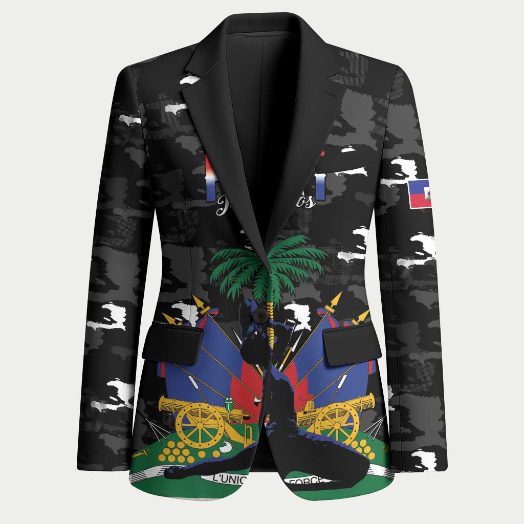 Personalized Haiti Map Camouflage Blazer Unique Style - Wonder Print Shop