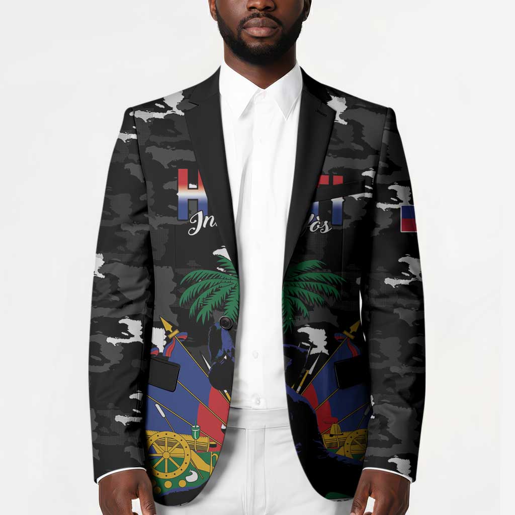 Personalized Haiti Map Camouflage Blazer Unique Style - Wonder Print Shop