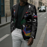 Personalized Haiti Map Camouflage Blazer Unique Style - Wonder Print Shop