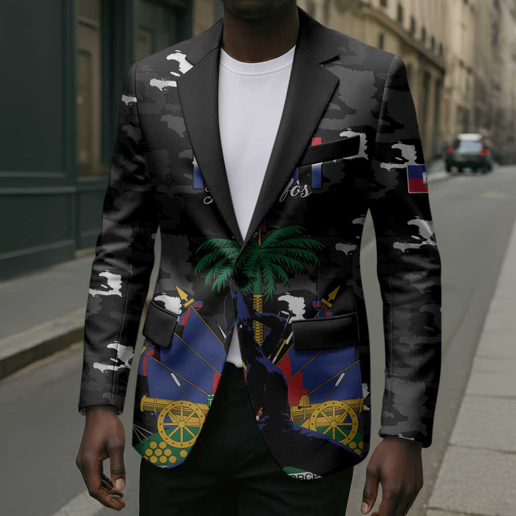 Personalized Haiti Map Camouflage Blazer Unique Style - Wonder Print Shop