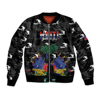 Personalized Haiti Map Camouflage Bomber Jacket Unique Style - Wonder Print Shop