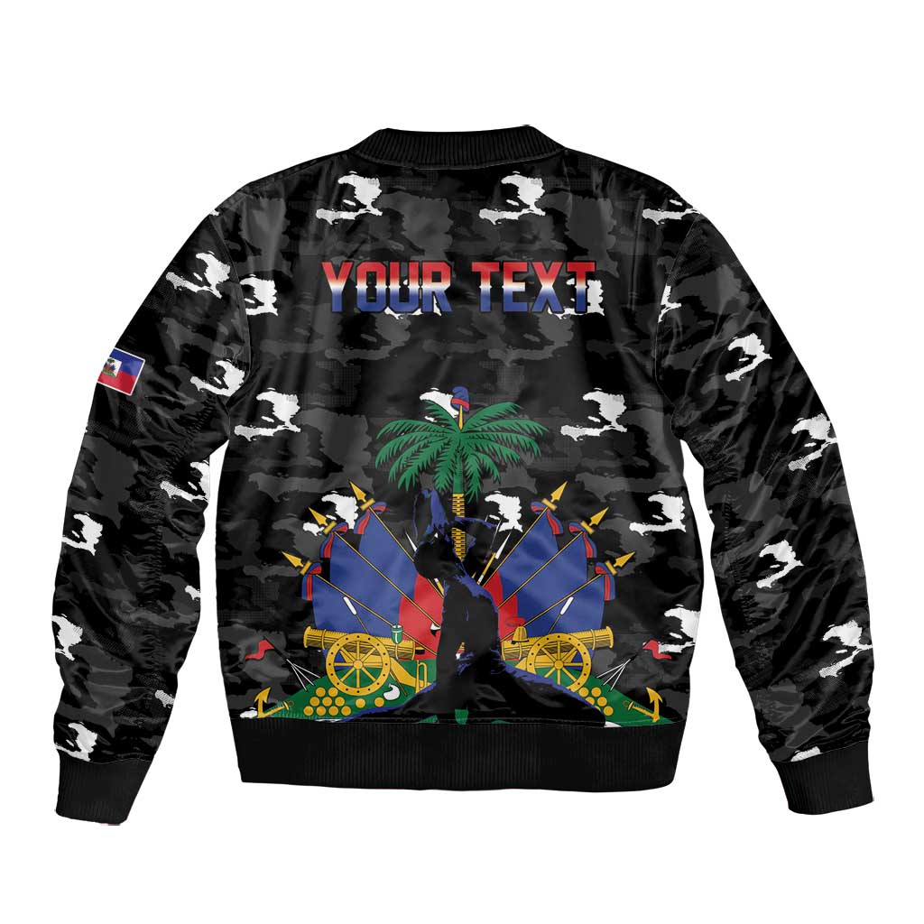Personalized Haiti Map Camouflage Bomber Jacket Unique Style - Wonder Print Shop