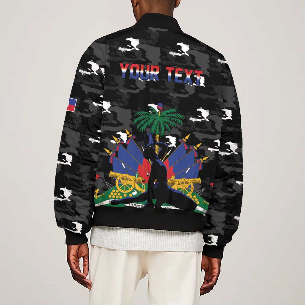 Personalized Haiti Map Camouflage Bomber Jacket Unique Style - Wonder Print Shop