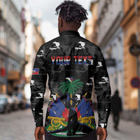 Personalized Haiti Map Camouflage Long Sleeve Button Shirt Unique Style - Wonder Print Shop