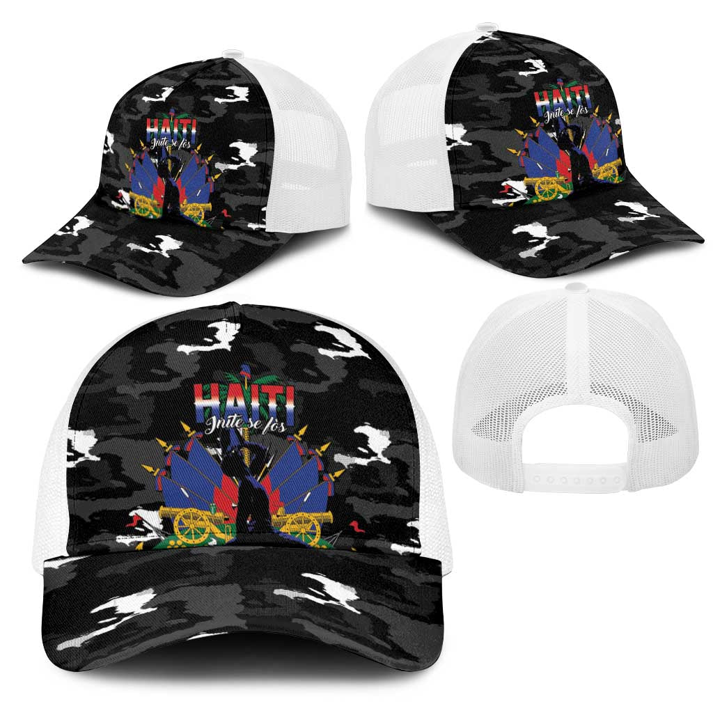 Haiti Map Camouflage Mesh Trucker Cap Unique Style - Wonder Print Shop