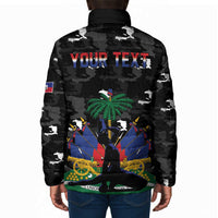 Personalized Haiti Map Camouflage Padded Jacket Unique Style - Wonder Print Shop