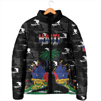 Personalized Haiti Map Camouflage Padded Jacket Unique Style - Wonder Print Shop