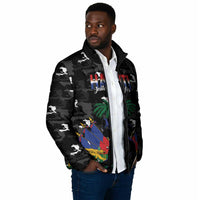 Personalized Haiti Map Camouflage Padded Jacket Unique Style - Wonder Print Shop
