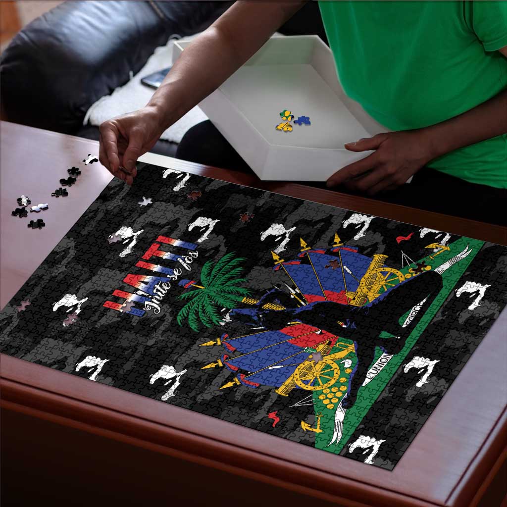 Haiti Map Camouflage Puzzle Unique Style - Wonder Print Shop