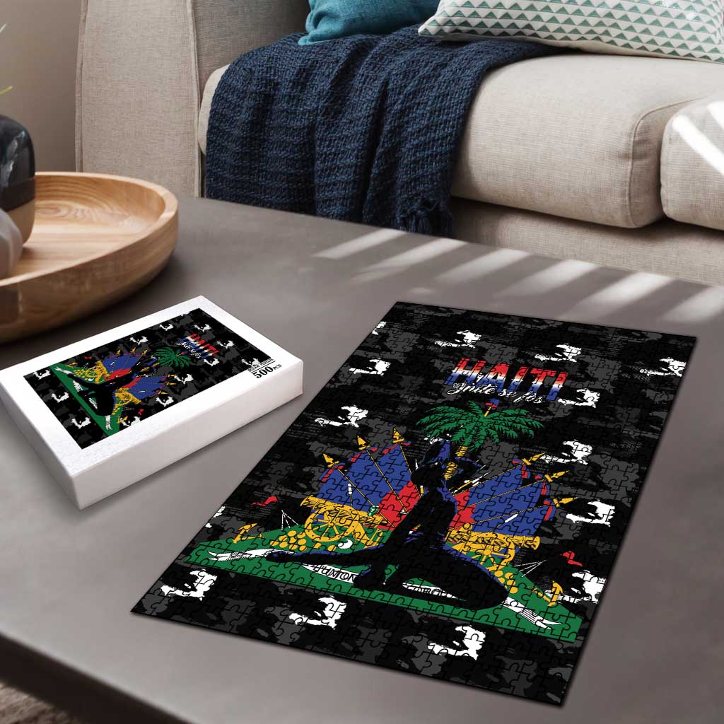 Haiti Map Camouflage Puzzle Unique Style - Wonder Print Shop