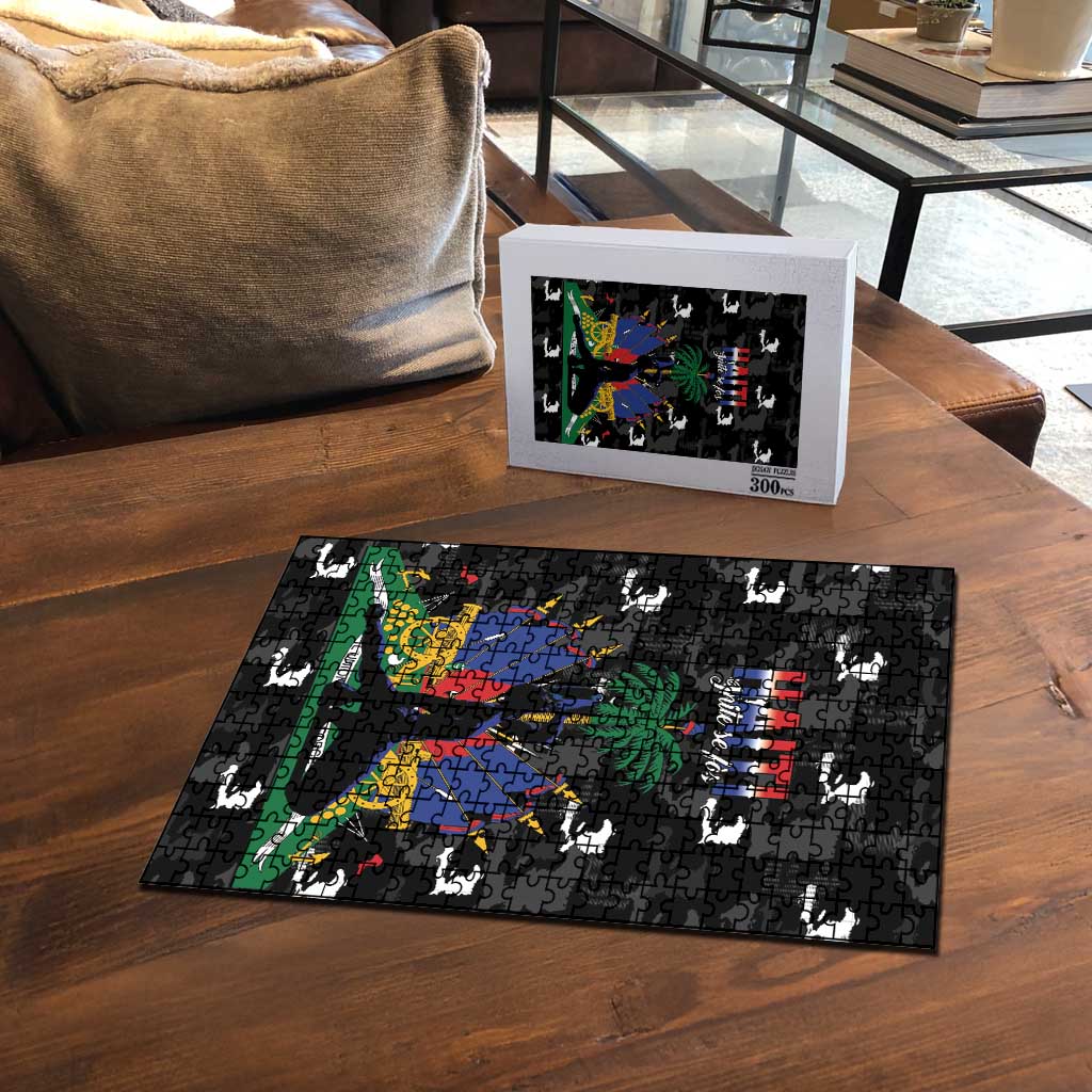 Haiti Map Camouflage Puzzle Unique Style - Wonder Print Shop