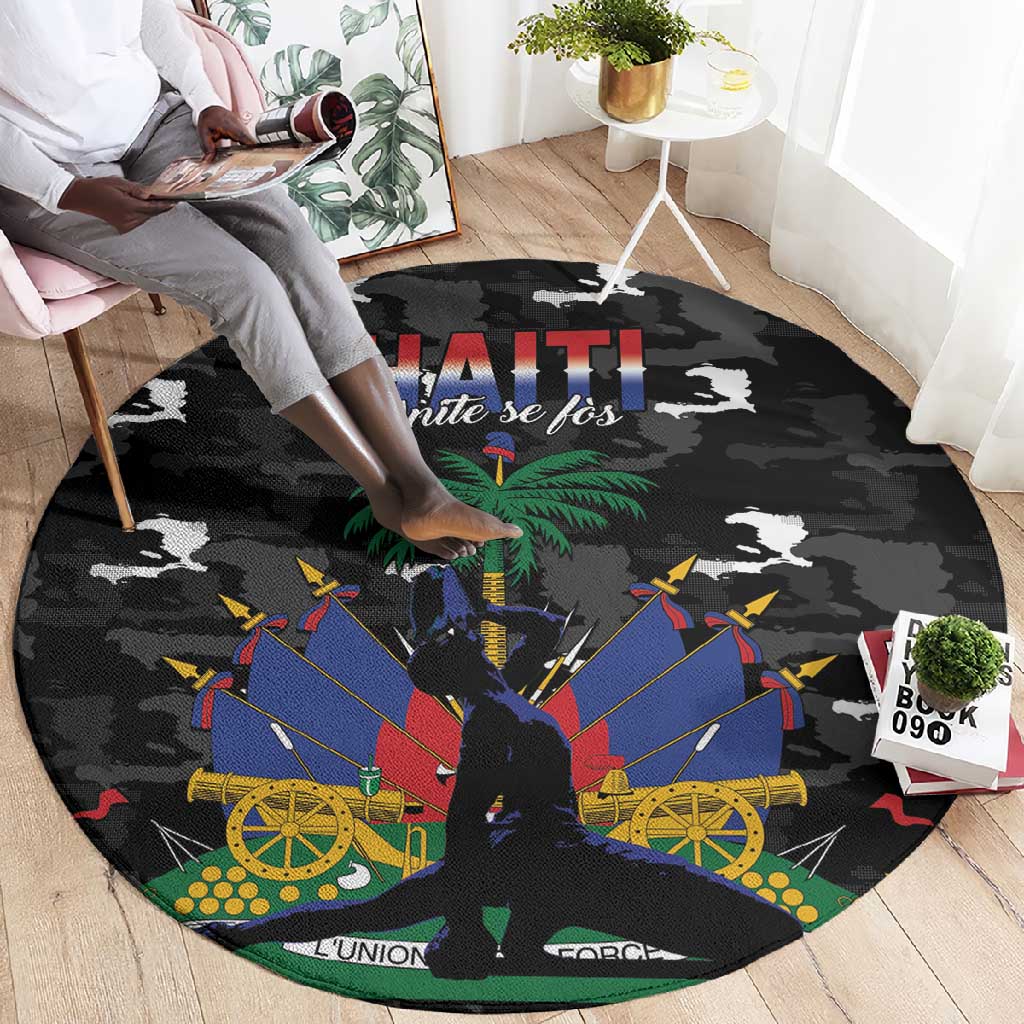 Haiti Map Camouflage Round Carpet Unique Style - Wonder Print Shop
