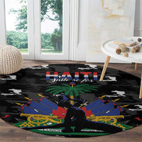 Haiti Map Camouflage Round Carpet Unique Style - Wonder Print Shop