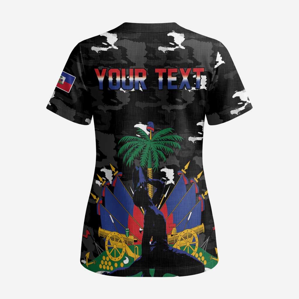 Personalized Haiti Map Camouflage Scrub Top Unique Style - Wonder Print Shop