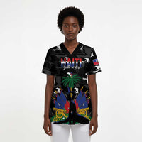 Personalized Haiti Map Camouflage Scrub Top Unique Style - Wonder Print Shop
