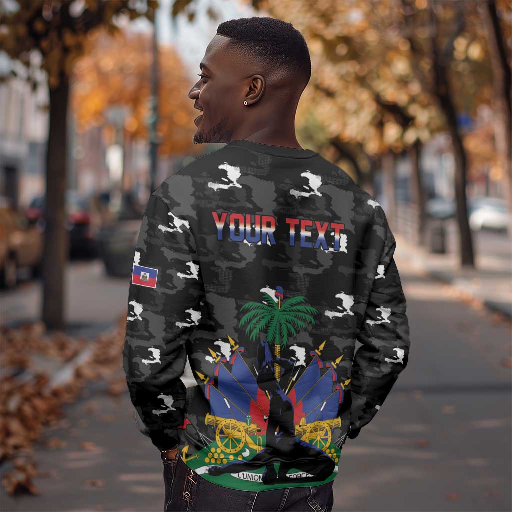 Personalized Haiti Map Camouflage Sweatshirt Unique Style - Wonder Print Shop