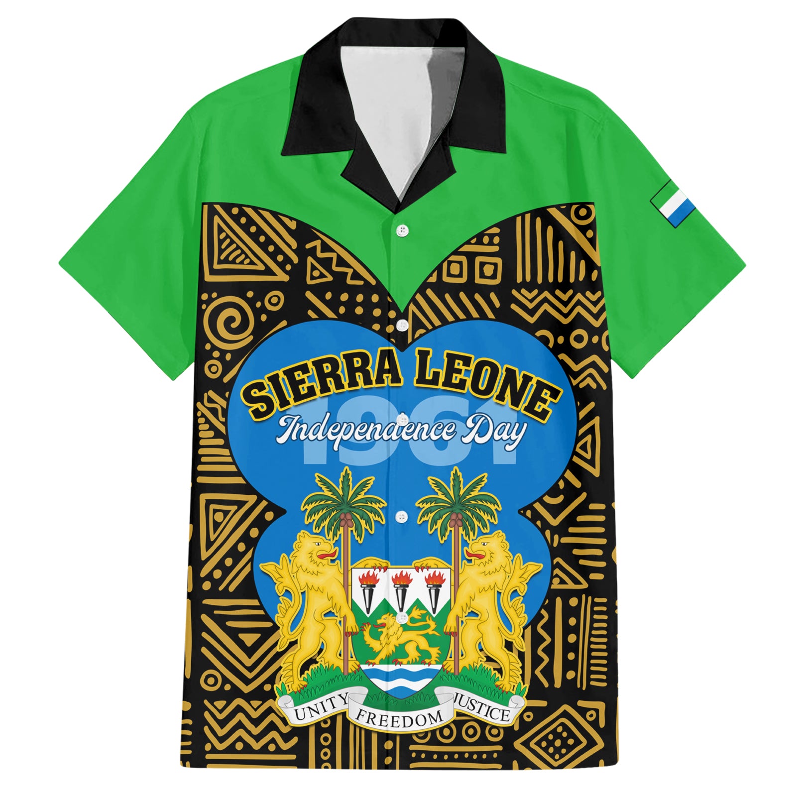 Sierra Leone Independence Day 2024 Hawaiian Shirt Happy 63rd Anniversary African Pattern - Wonder Print Shop