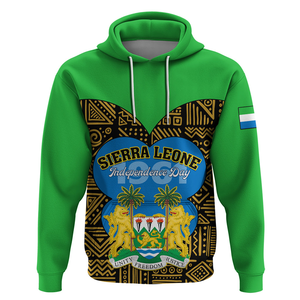 Sierra Leone Independence Day 2024 Hoodie Happy 63rd Anniversary African Pattern - Wonder Print Shop