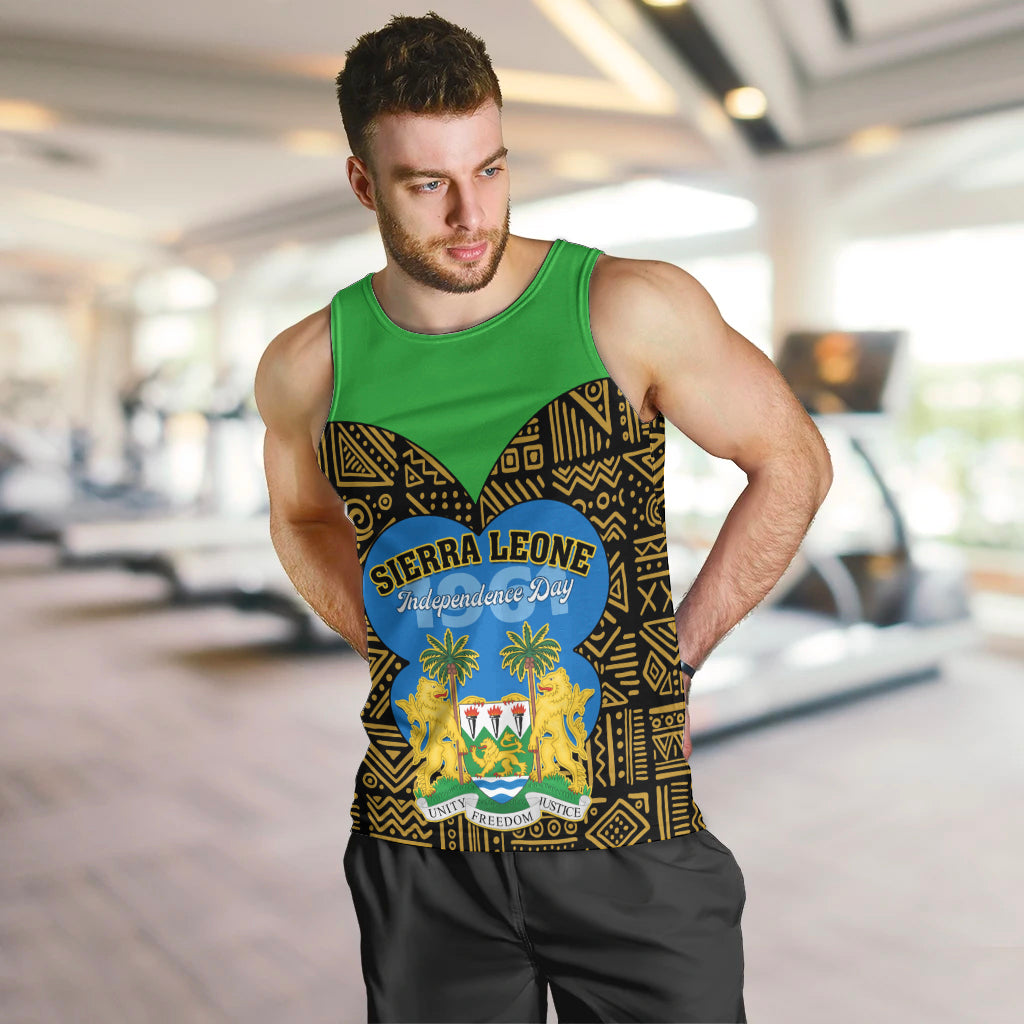 Sierra Leone Independence Day 2024 Men Tank Top Happy 63rd Anniversary African Pattern - Wonder Print Shop