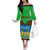 Sierra Leone Independence Day 2024 Off The Shoulder Long Sleeve Dress Happy 63rd Anniversary African Pattern - Wonder Print Shop