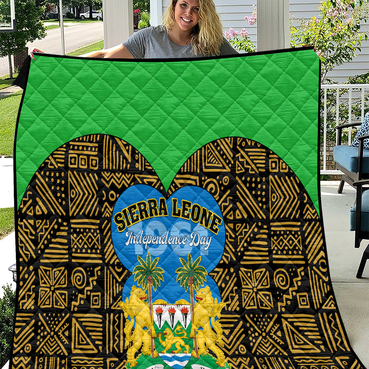 Sierra Leone Independence Day 2024 Quilt Happy 63rd Anniversary African Pattern