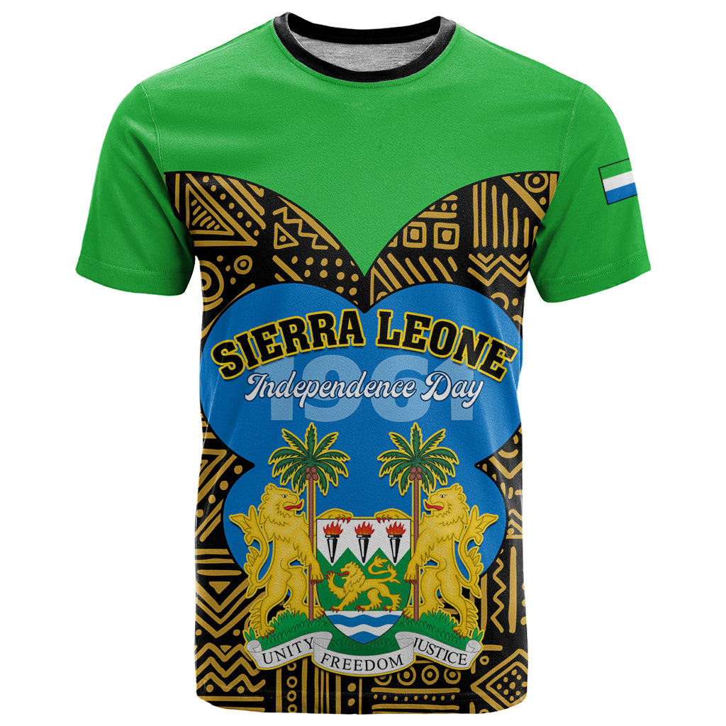 Sierra Leone Independence Day 2024 T Shirt Happy 63rd Anniversary African Pattern - Wonder Print Shop