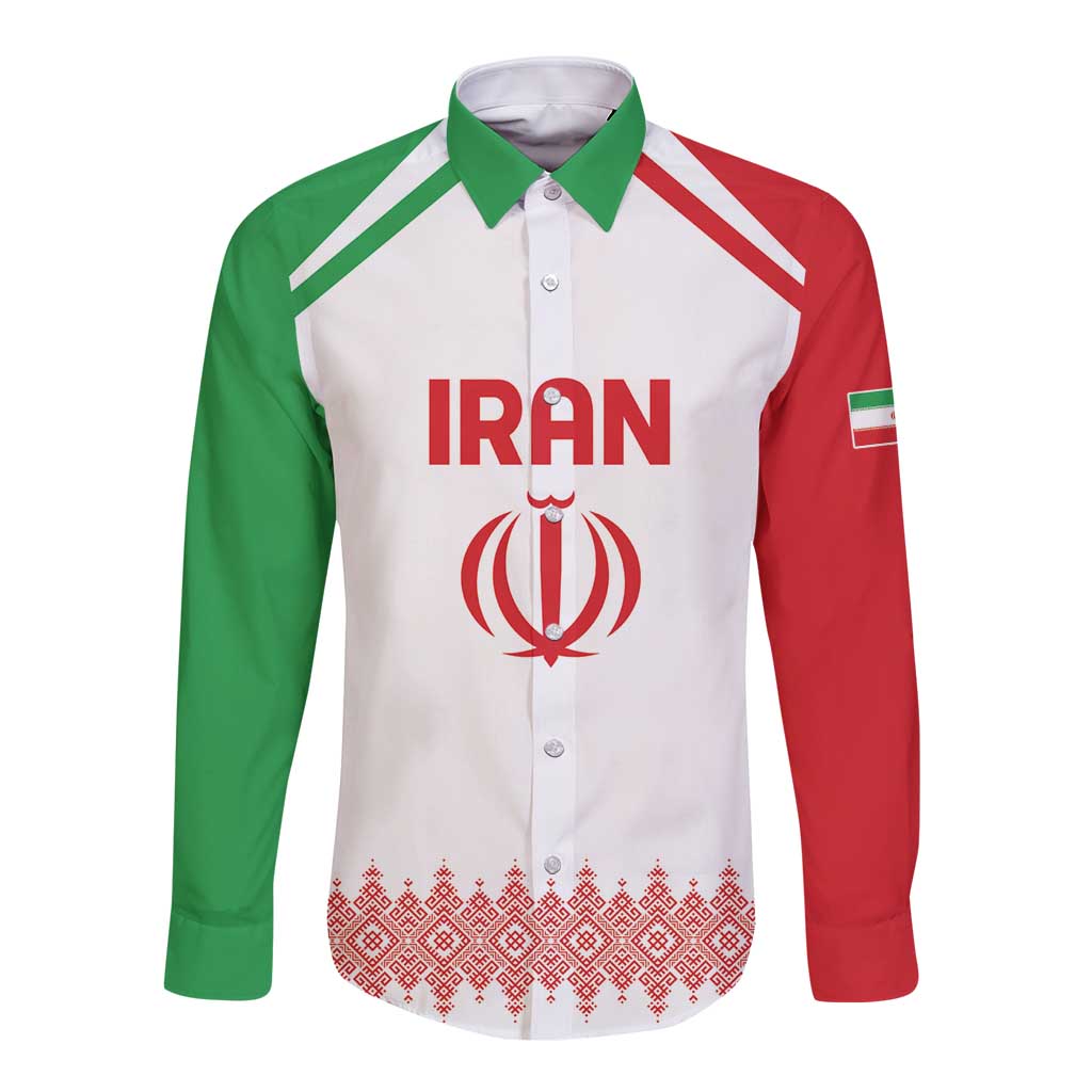 Custom Football 2026 Iran Long Sleeve Button Shirt Team Melli Come On