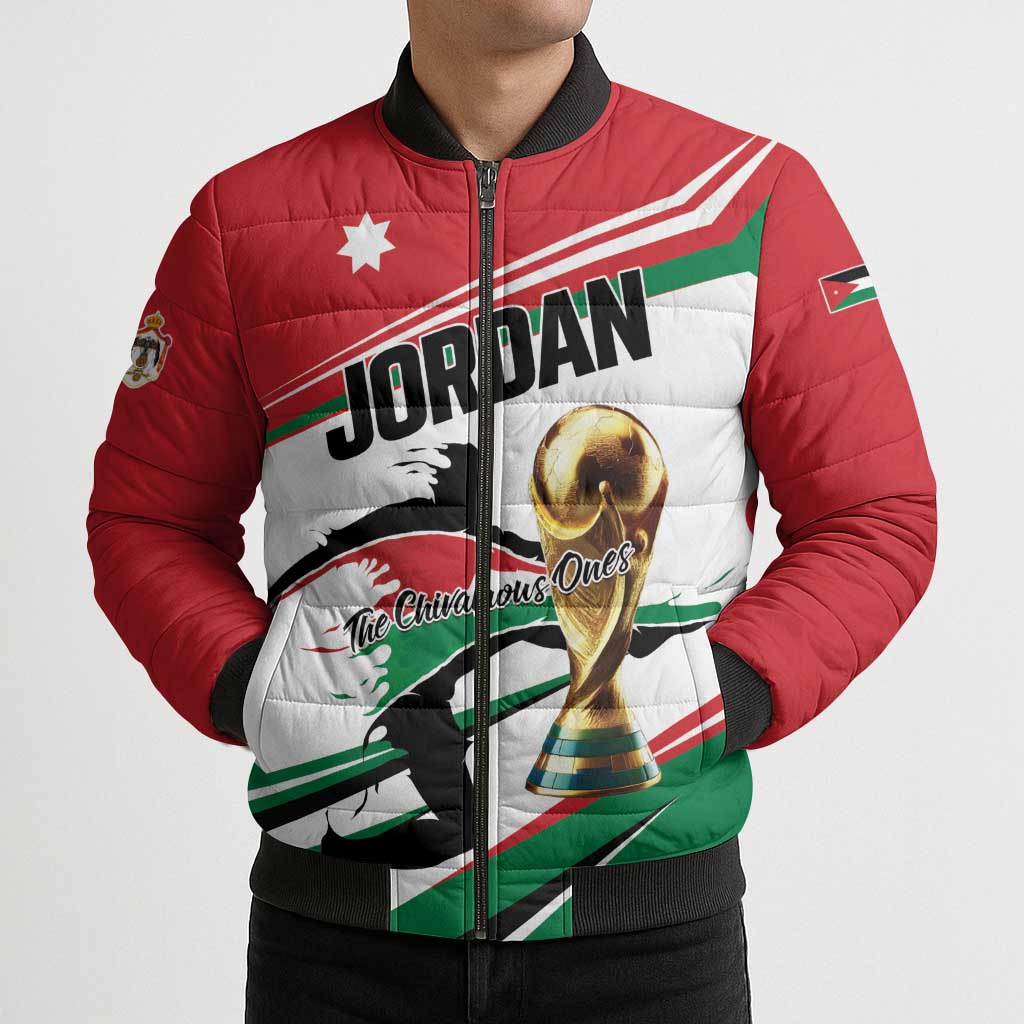 Custom Football 2026 Jordan Bomber Puffer Jacket Al Nashama Make History