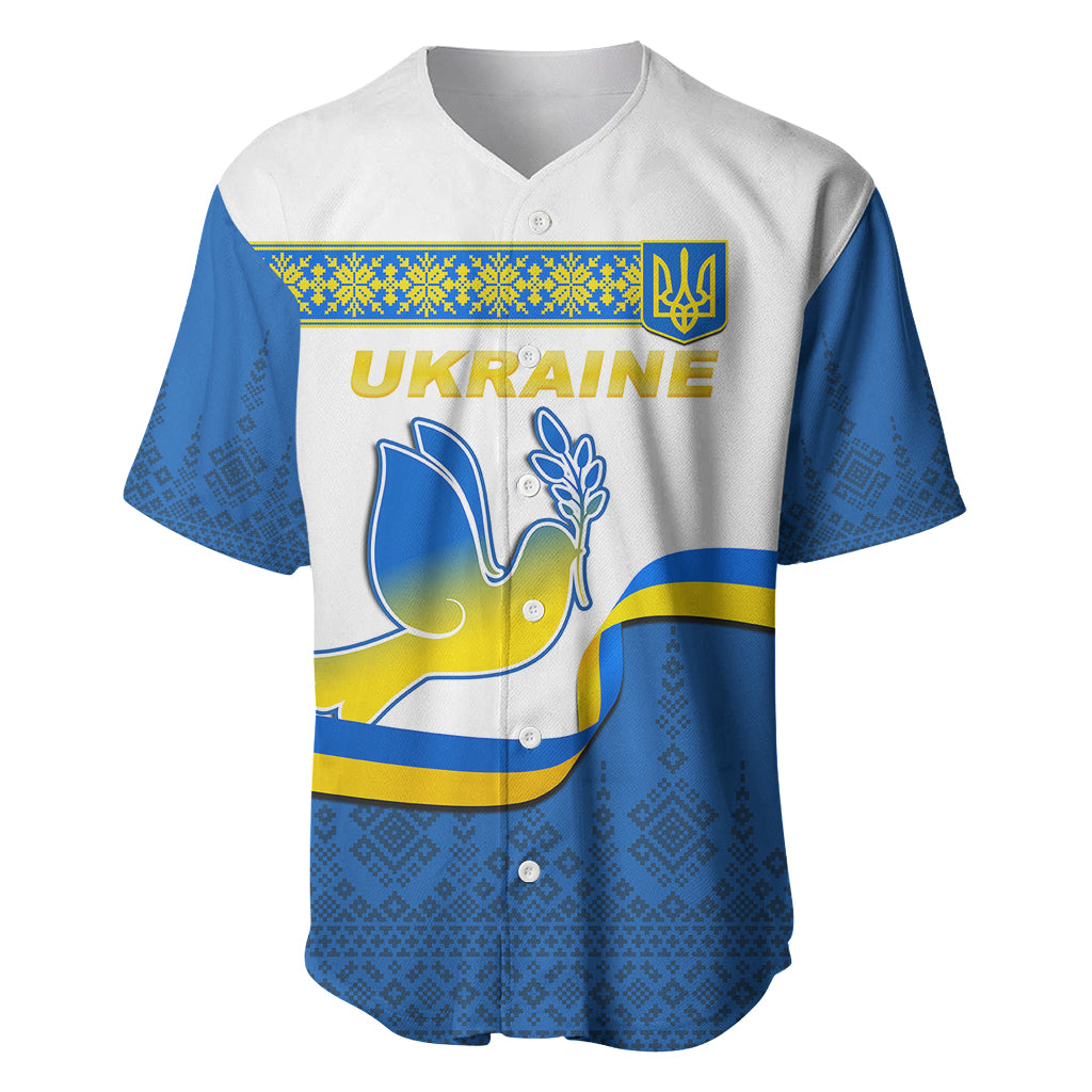 Ukraine Baseball Jersey Ukrainian Map Vyshyvanka Pattern - Wonder Print Shop