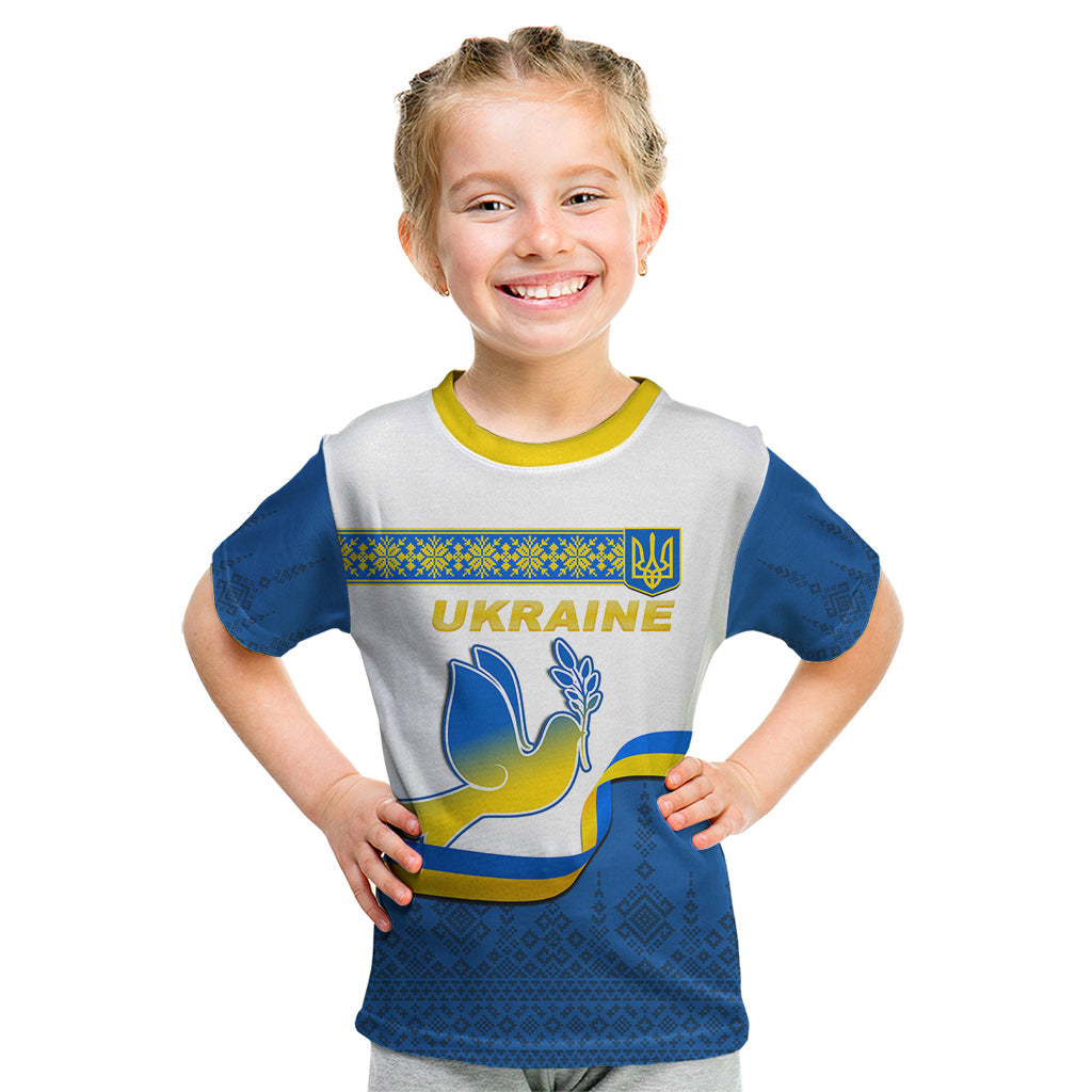 Ukraine Kid T Shirt Ukrainian Map Vyshyvanka Pattern - Wonder Print Shop