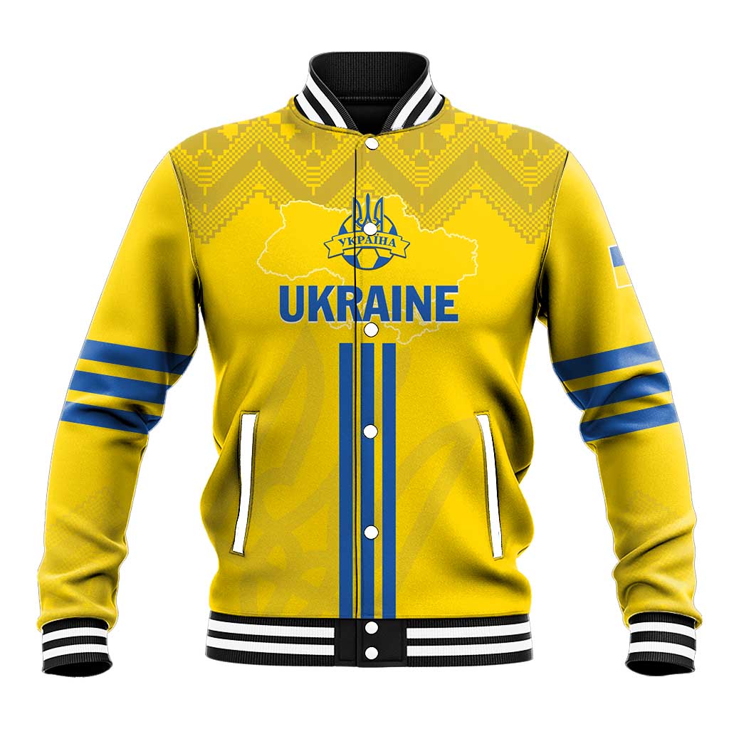 Custom Ukraine 2024 Football Baseball Jacket Ukrainian Folk Pattern - Wonder Print Shop