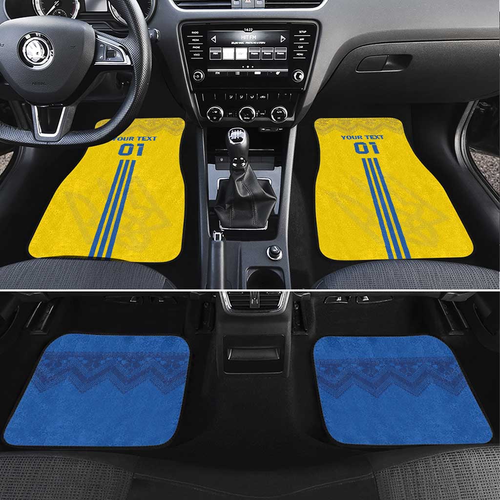 Ukraine 2024 Football Car Mats Ukrainian Folk Pattern - Wonder Print Shop