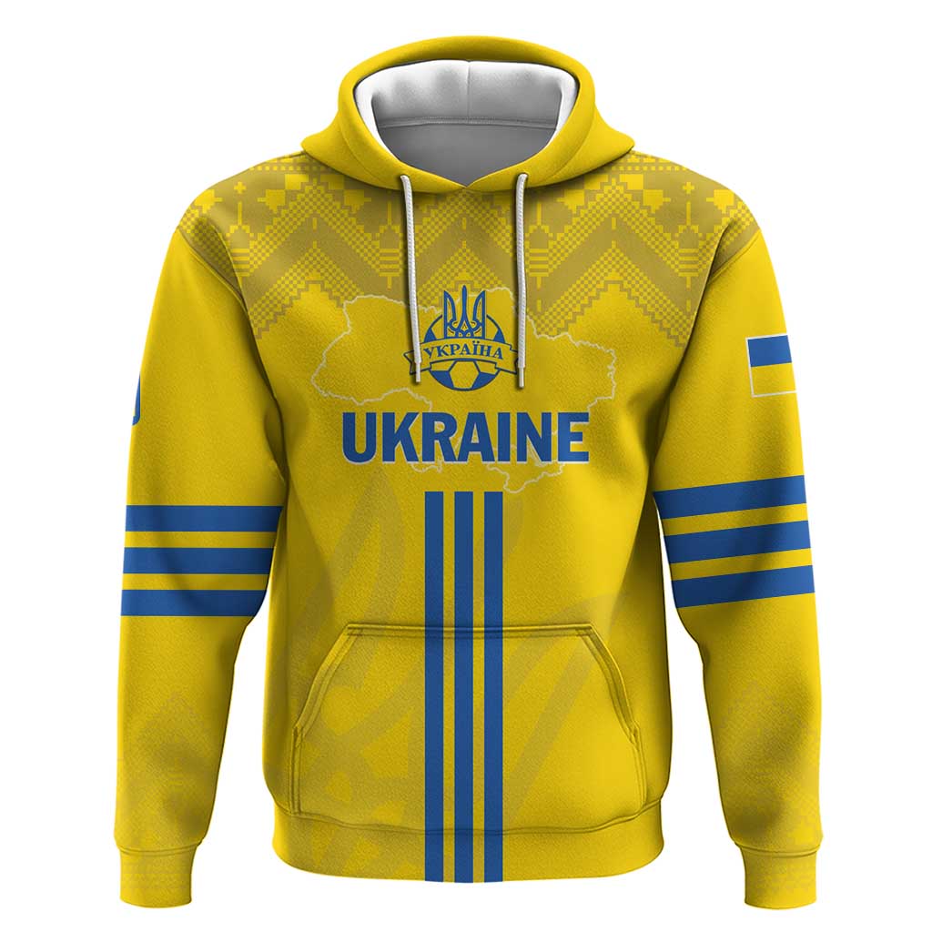 Custom Ukraine 2024 Football Hoodie Ukrainian Folk Pattern - Wonder Print Shop