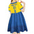 Custom Ukraine 2024 Football Kid Short Sleeve Dress Ukrainian Folk Pattern - Wonder Print Shop