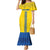 Custom Ukraine 2024 Football Mermaid Dress Ukrainian Folk Pattern - Wonder Print Shop