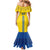 Custom Ukraine 2024 Football Mermaid Dress Ukrainian Folk Pattern - Wonder Print Shop