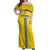 Custom Ukraine 2024 Football Off Shoulder Maxi Dress Ukrainian Folk Pattern - Wonder Print Shop