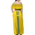 Custom Ukraine 2024 Football Off Shoulder Maxi Dress Ukrainian Folk Pattern - Wonder Print Shop