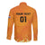 Custom Netherlands 2024 Football Long Sleeve Button Shirt Holland Oranje Lions - Wonder Print Shop