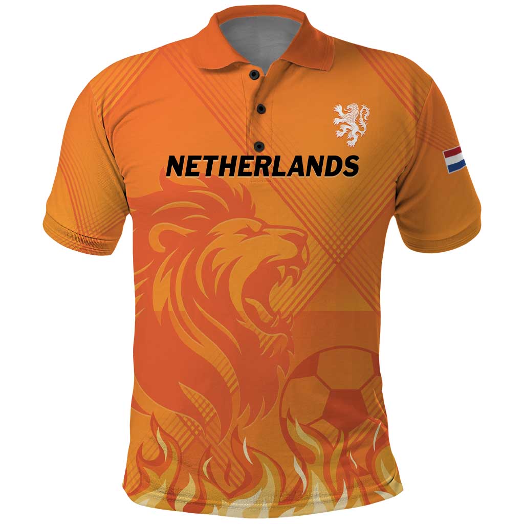 Custom Netherlands 2024 Football Polo Shirt Holland Oranje Lions - Wonder Print Shop