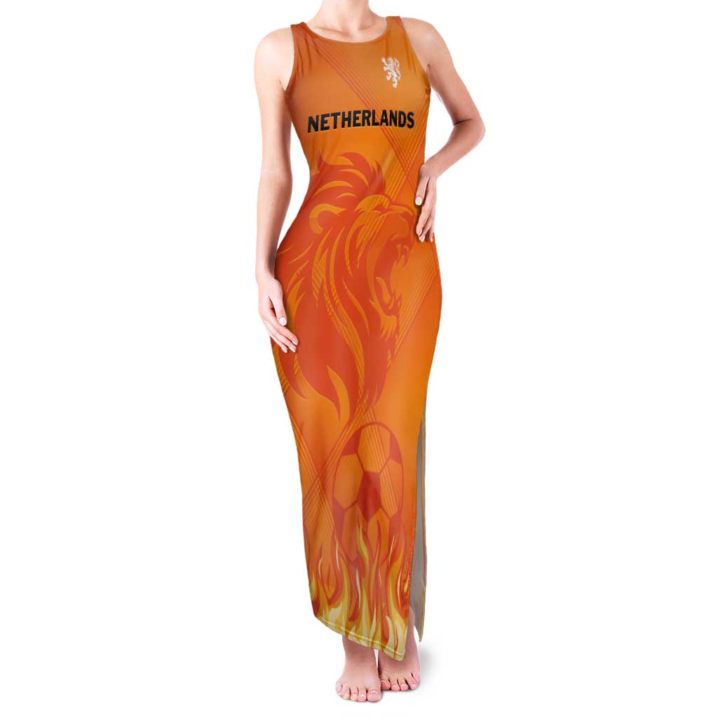 Custom Netherlands 2024 Football Tank Maxi Dress Holland Oranje Lions