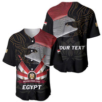 Personalized black baseball jersey with eagle and 'REVOLUTION DAY EGYPT' front design