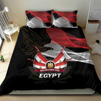 Black bedding set featuring red/gray eagle, ribbon banner, and large 'EGYPT' lettering