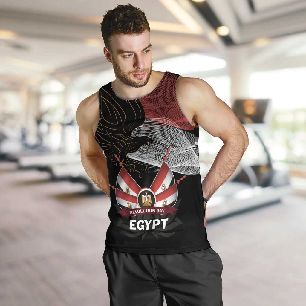 Personalized Egypt Revolution Day Men Tank Top Steppe Eagle Lotus Flower - Wonder Print Shop